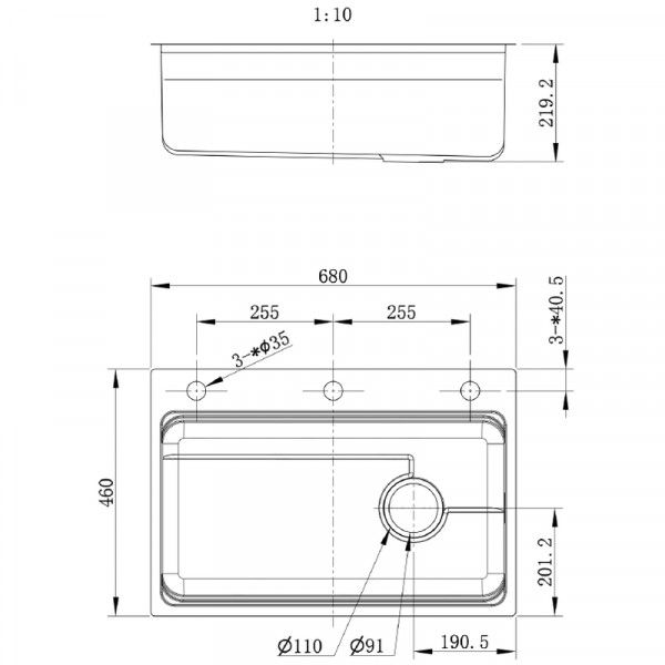 Мойка из нержавеющей стали Mixxus MS6846-Set-01 Micro Decor Graphite (3.0/0.8) комплект (графит) (MI8388)