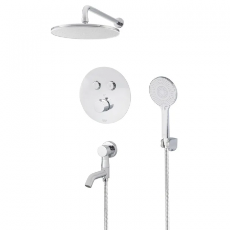 Вбудована душова система з термостатом Koer KB-67012-01 (Колір хром) (KR4728)
