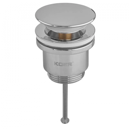 Донный клапан для раковины Koer PW-11-01 1 1/4'' универсальный (с/без перел) СLICK-СLACK (Цвет хром) (KR5790)