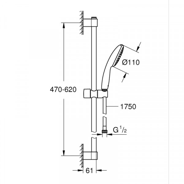 Душевой гарнитур Grohe Tempesta 110 1 режим струи (27924003)