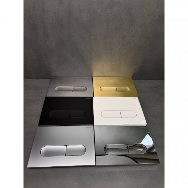 Панель смыва Koer KT-0608-01 240x160x10mm пластиковая, закругленная кнопка (цвет хром) (KR6124)
