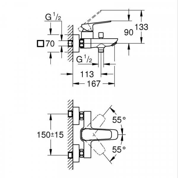 Набор для ванной 2в1 Grohe Tempesta Cube (BF101813TC)