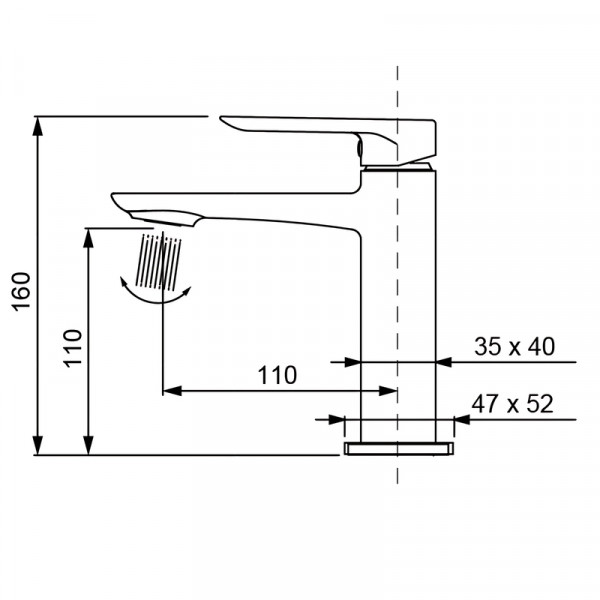 Змішувач для умивальника Koer KB-10028-12 (KR5291)