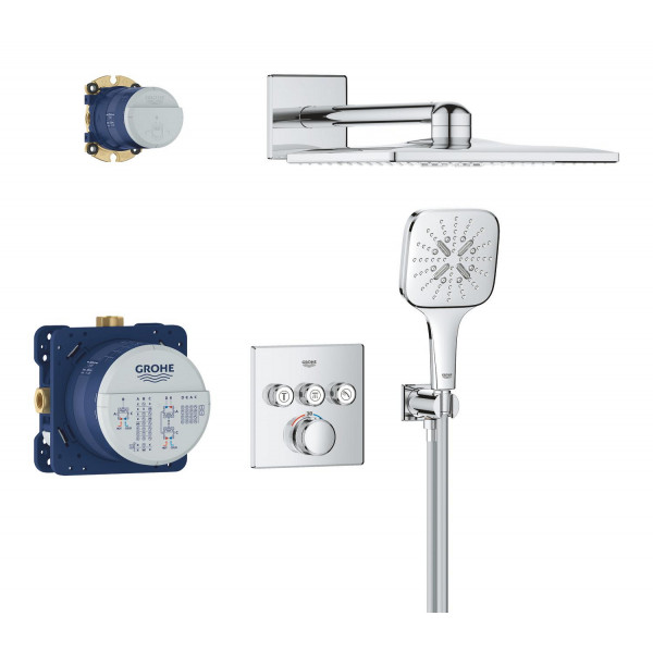 Душевая система скрытого монтажа на 3 выхода с термостатом Grohe Grohtherm SmartControl (34864000)