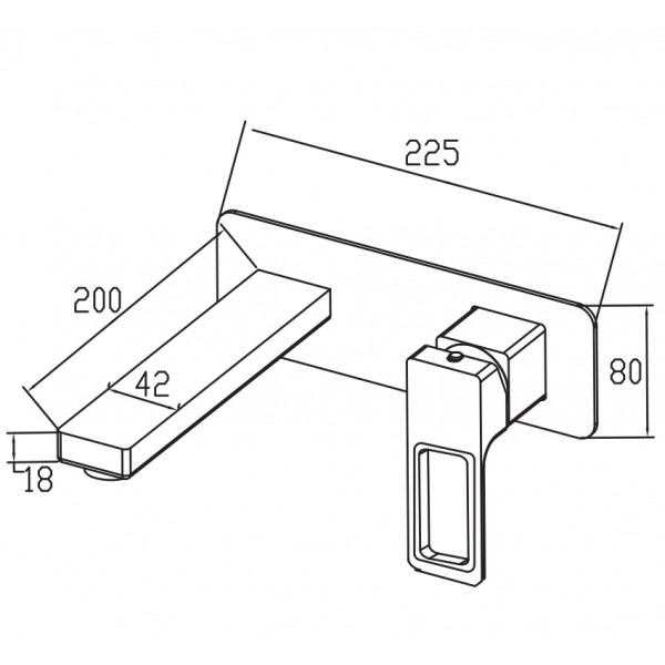 Смеситель для умывальника встраиваемый KOER KB-16009-05 (Цвет черный) (KR5980)
