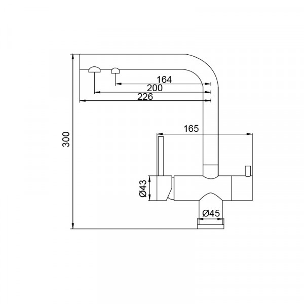 Змішувач для кухні з виходом для питної води KOER KB-72001-07 (KR3393)