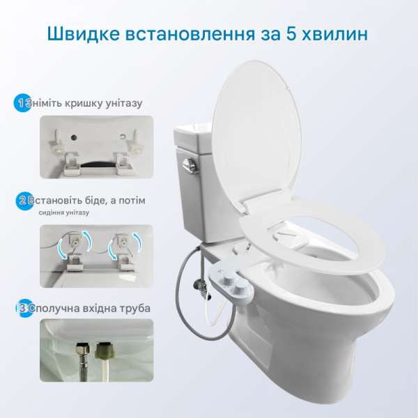 Накладка под крышку унитаза Mixxus Premium TCB-01 Универсальная со встроенным гигиеническим душем (MP6494)