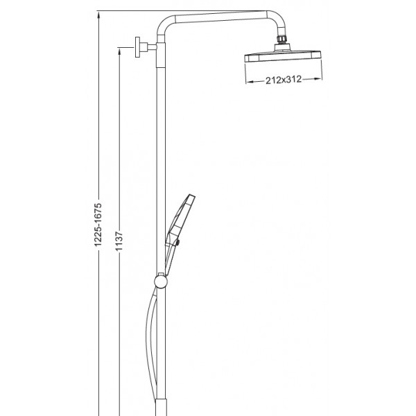 Душевая колонна со смесителем Koer KB-56030-07, 3 функции (KR5429)