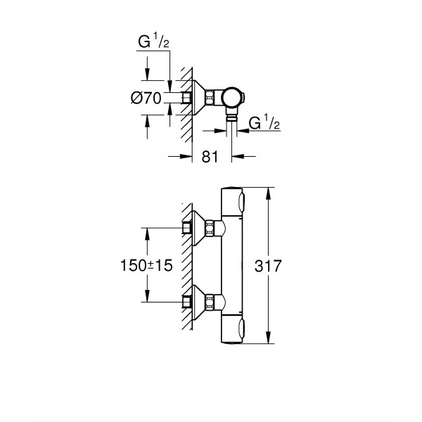 Термостат для душа Grohe Grohtherm 500 (34793000)
