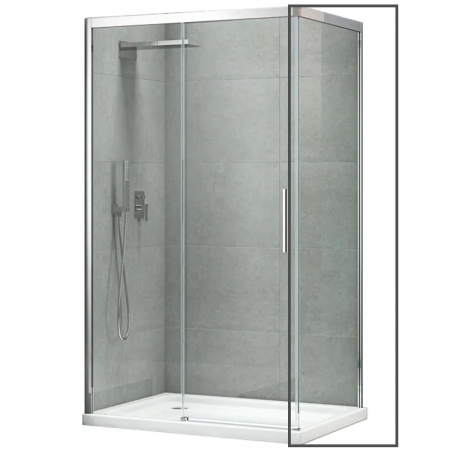 Боковая стенка для кабины Koer SR SW05-90x200-TR-01 прозрачное стекло Easy Clean 6мм, хром (KR5407)