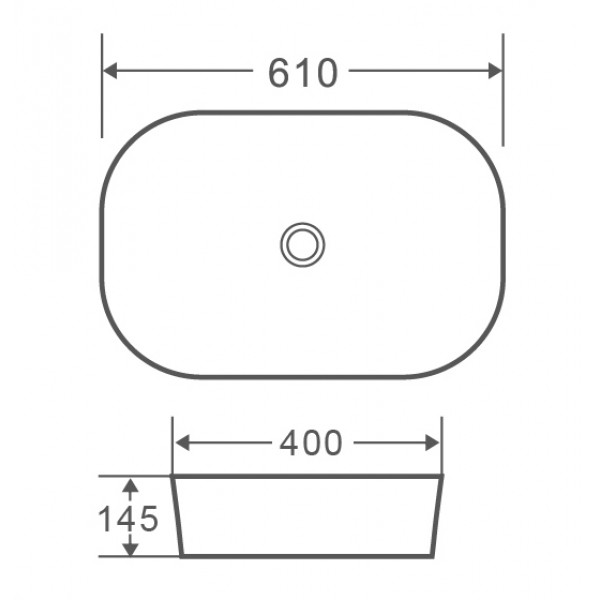 Умивальник накладний керамічний Mixxus Premium Diverse-0102 610x400x145mm (MP6486)