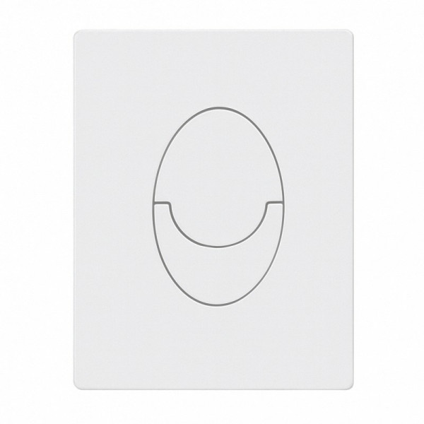 Панель смыва пластиковая Koer KT-0606-03 157x198x3mm, закругленная кнопка (цвет белый) (KR5713)