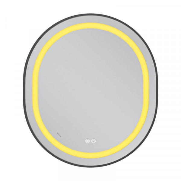Дзеркало Mixxus Premium ELLIPSE MV05-80x70-Reverse BLACK з Led Touch, Anti-fog, димером (3-6,5kK) (MP6646)