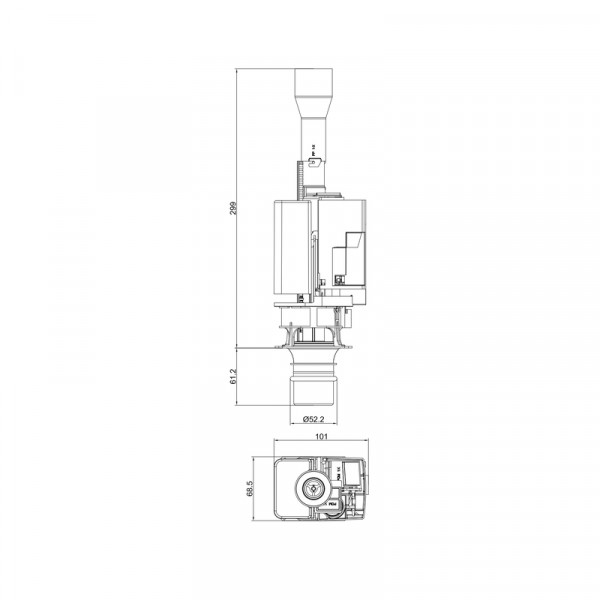 Арматура СЛИВНАЯ для инсталляции KT-0407 KOER KT-1201 (KR5645)
