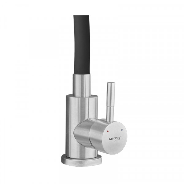Смеситель для кухни MIXXUS SUS-011-T REFL.BLACK с силиконовым изливом из нерж. стали SUS304, излив черный (MI8226)