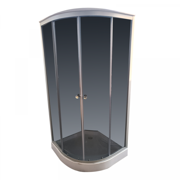 Бокс душовий без гідромасажу Mixxus STRONG SB02-90x90x215-GR SATIN з низьким піддоном (MI6887)