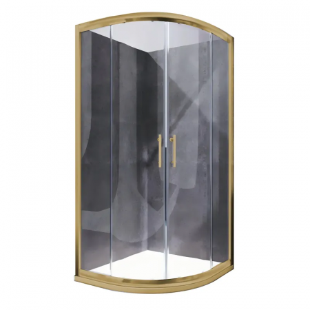 Душевая кабина без поддона Koer SR SC04-90x90x195-TR-12 прозрачное стекло Easy Clean 5мм Матовое золото (KR5681)