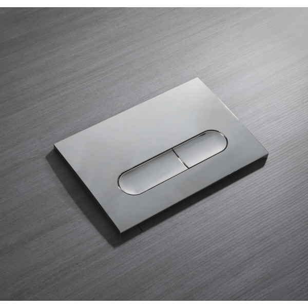 Панель смыва Koer KT-0608-01 240x160x10mm пластиковая, закругленная кнопка (цвет хром) (KR6124)