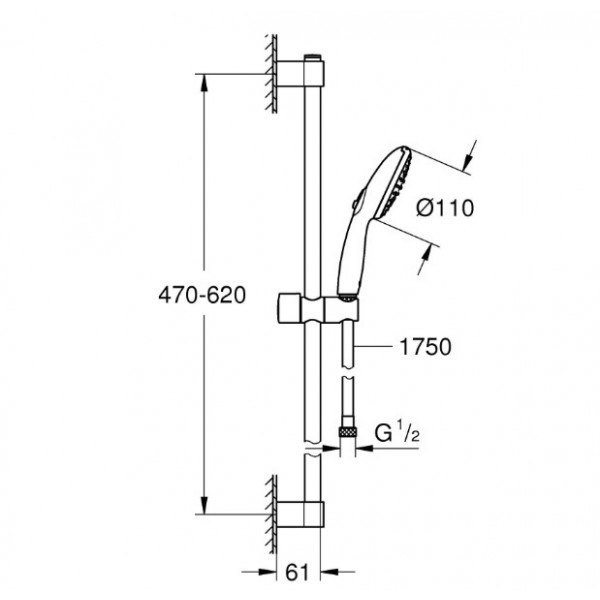 Душевой гарнитур Grohe Tempesta 110 2 режима струи (27598003)