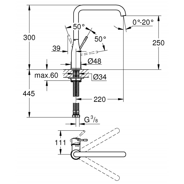 Змішувач для кухні Grohe Essence New (30269000)