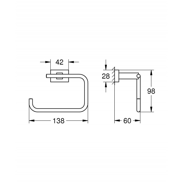Держатель для туалетной бумаги Grohe Essentials Cube New (40507001)