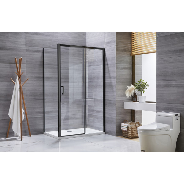 Душова кабіна без піддону Mixxus Premium DIVERSE SC03-120x80x195-TR Black прозоре скло 6мм (MI6868)