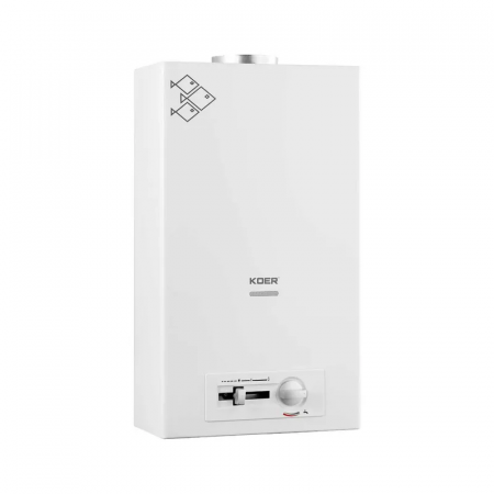 Газовая колонка KOER KWH.G0410 WHITE дымоходная с пьезорозжигом 10 л/мин (цвет белый) (KR5663)