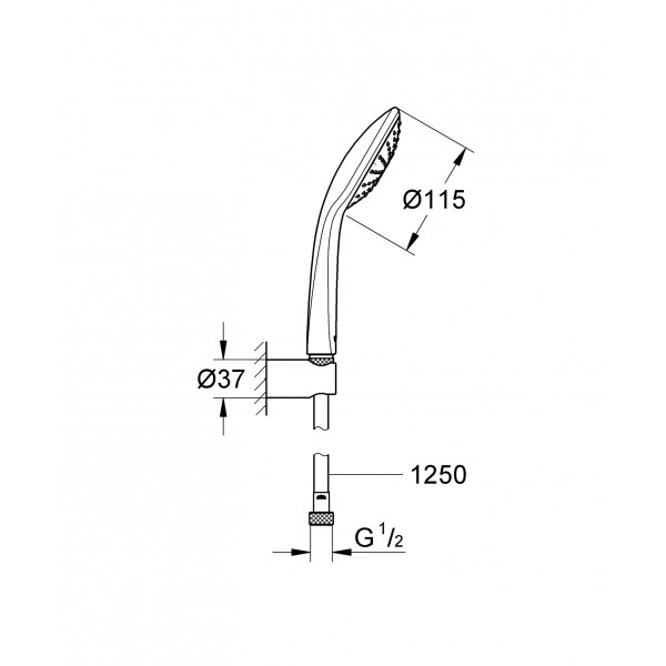 Душевой набор с держателем, 1 режим струи Grohe Euphoria (27354000)