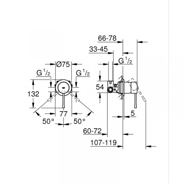 Однорычажный смеситель для душа скрытого монтажа Grohe Essence (29197KF0)