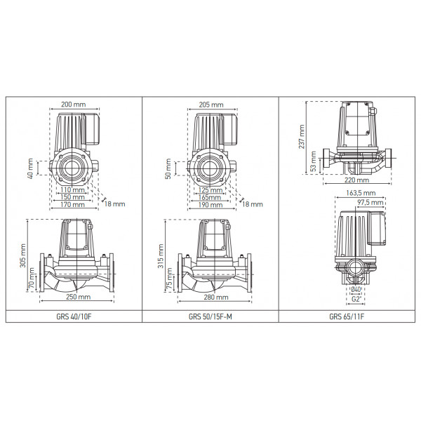Насос циркуляційний фланцевий Koer GRS 40/10F, Н=10М, Q=18кбМ, P=550 Вт (KP2769)