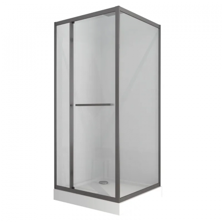 Душевая кабина с низким поддоном Mixxus Style SCT01-90x90x200-TR Graphite прозрачное стекло 6мм (MI8432)