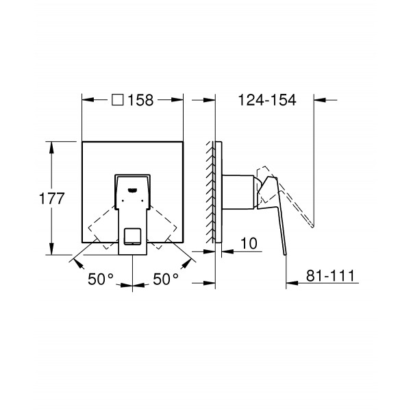 Смеситель скрытого монтажа для 1 потребителя Grohe Eurocube (24061000)