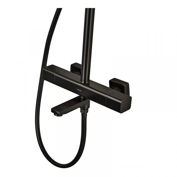 Душова колона Mixxus Premium VIRGO 009-J BLACK з термостатичним змішувачем,3 функції (MI6646)
