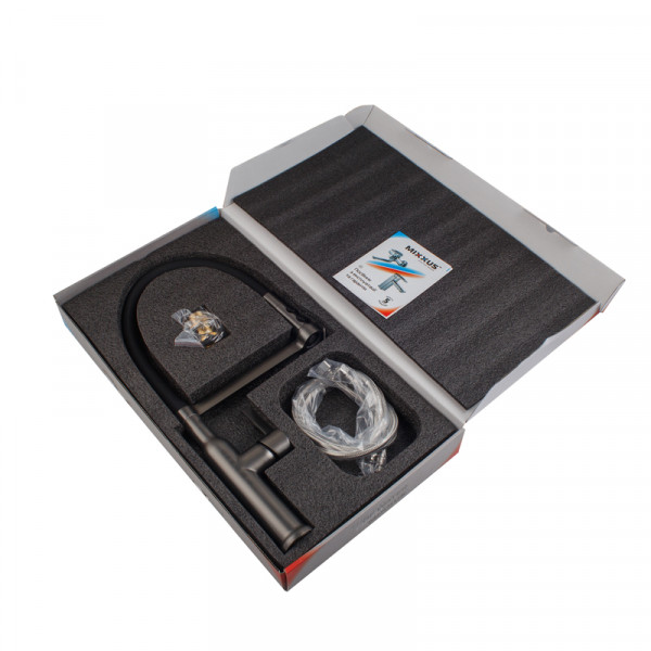 Змішувач для кухні MIXXUS PREMIUM PULL 017 GRAPHITE REFL.BLACK (Кол.графіт+силік.вилив чор.) (MI8278)