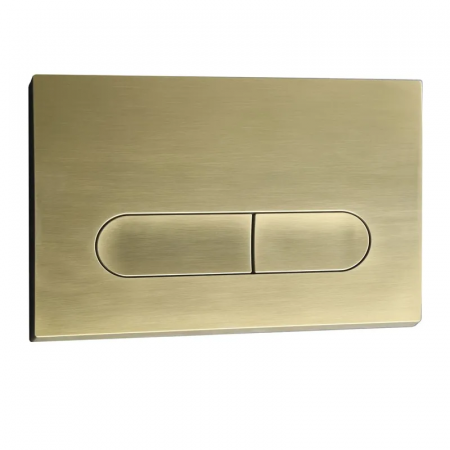Панель смыва Koer KT-0608-12 240x160x10mm пластиковая, кнопка закругленная (цвет матовое золото) (KR6126)