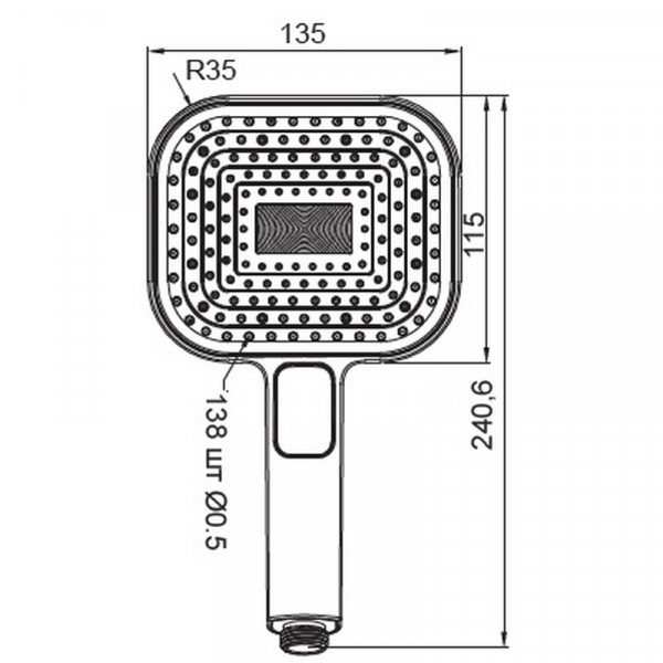 Лейка для душа Koer KP-0404-05 (3 функции) (KR5001)