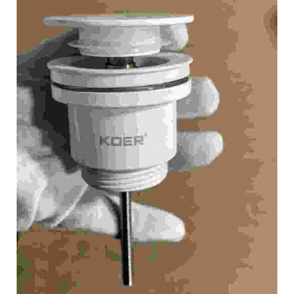 Донный клапан для раковины Koer PW-11-03 1 1/4'' универсальный (с/без перл) СLICK-СLACK (Цвет белый) (KR5791)