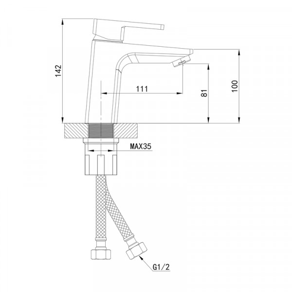 Змішувач для умивальника Mixxus Premium LOREN 001 NUT (MI6797)