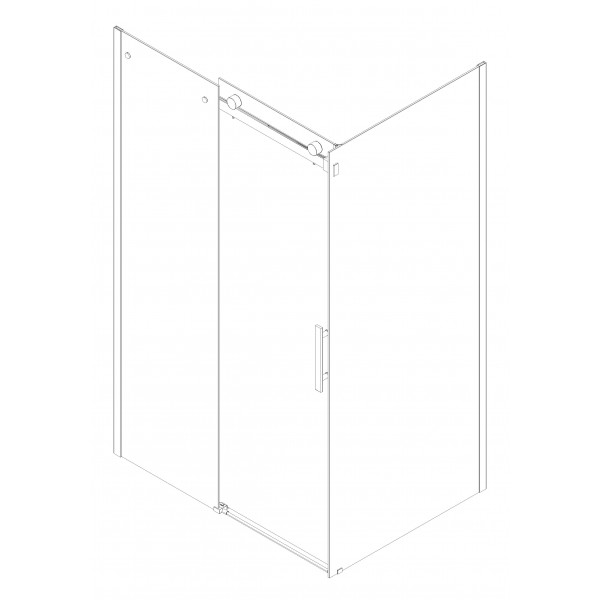 Бічна стінка до кабіни Koer SR SW01-90x200-TR-07 прозоре скло Easy Clean 8мм, графіт (KR5382)