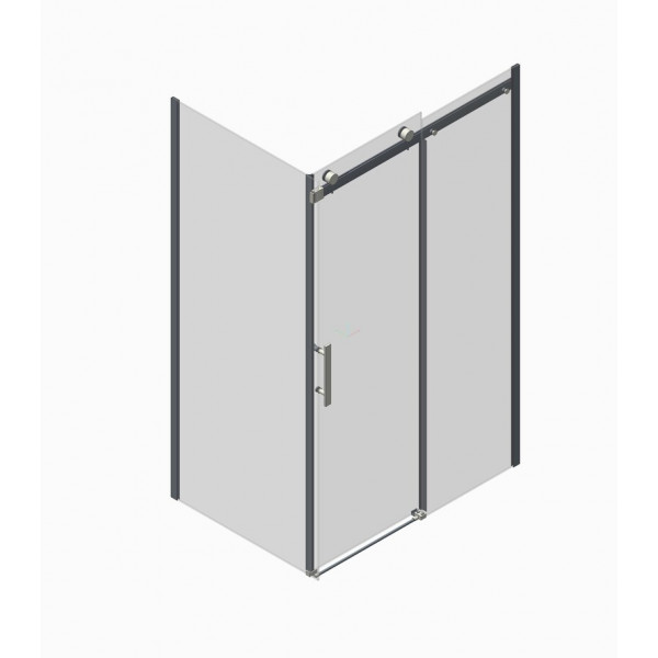 Бічна стінка до кабіни Koer SR SW01-90x200-TR-07 прозоре скло Easy Clean 8мм, графіт (KR5382)