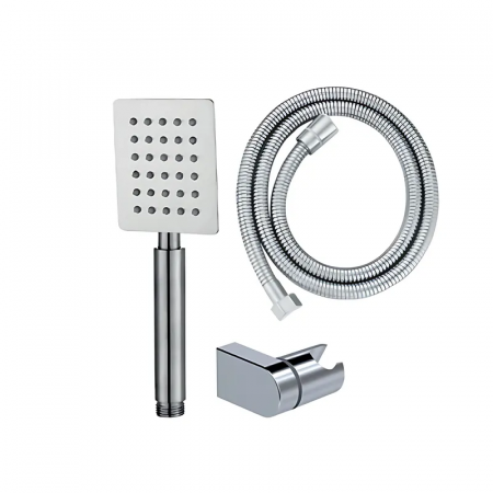 Душевой набор Mixxus Shower SET-02.SUS (шланг, лейка, кронштейн) с нерж. стали (MI6157)