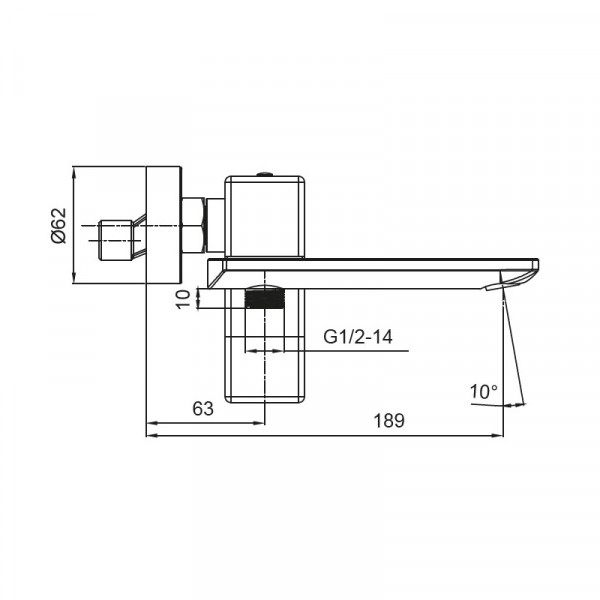 Змішувач для ванни з коротким виливом Koer KB-41010-05 (Колір чорний) (KR3485)