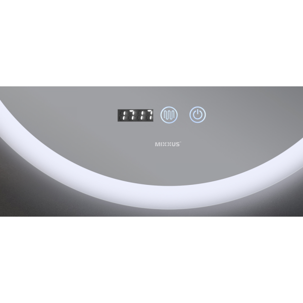 Дзеркало Mixxus PLAIN MC10-80 з Led Touch, Anti-fog, димером, регулятором яскравості, годинником (MI6932)