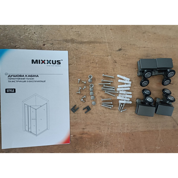 Душевая кабина с низким поддоном Mixxus Style SCT01-90x90x200-TR Graphite прозрачное стекло 6мм (MI8432)
