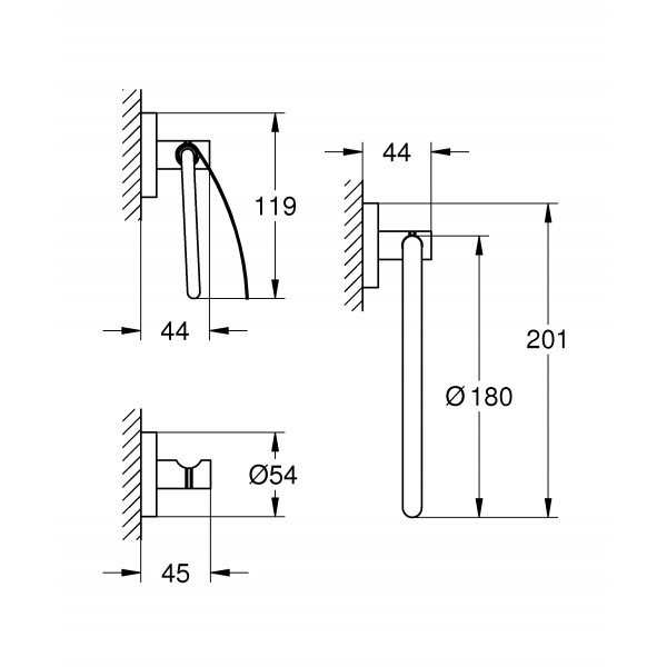 Набор аксессуаров 3 в 1 Grohe Essentials New (40775001)