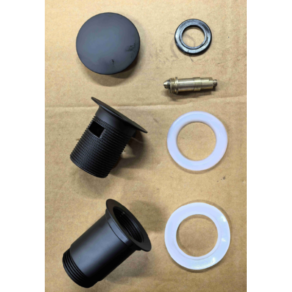 Донный клапан для раковины Koer PW-07-05 1 1/4'' с переливом автоматический СLICK-СLACK (Цвет черный) (KR5785)