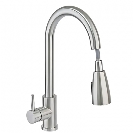 Смеситель для кухни Haiba SUS 014 с выдвижной лейкой (HB3898)