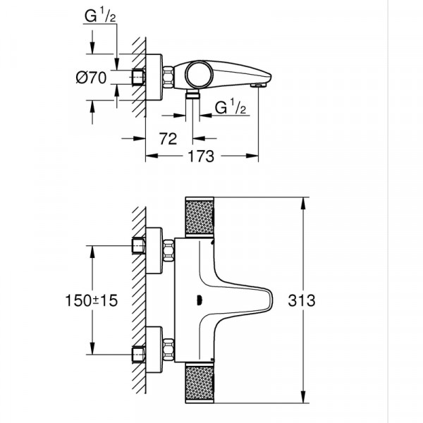 Термостат для ванны Grohe Grohtherm 1000 Performance (34830000)