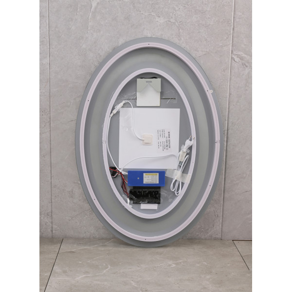 Дзеркало Mixxus PLAIN MV02-50x70 з Led Touch, Anti-fog, димером, регулятором яскравості, годинником (MI6010)