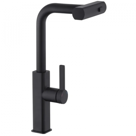 Смеситель для кухни с выдвижным изливом Mixxus Premium HAMMER 014 BLACK (MI6954)